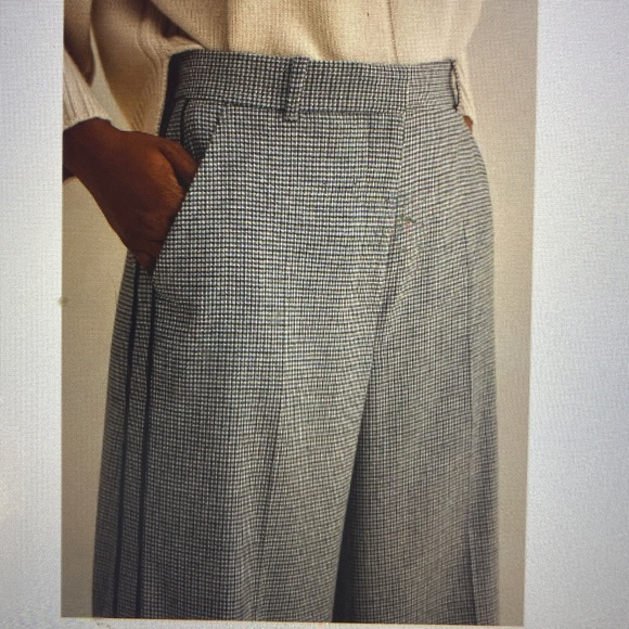 ME+EM Pants - ME+EM Italian Puppytooth High Waisted Wide Leg Trousers